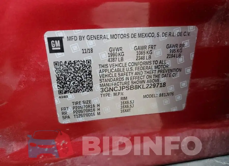 3GNCJPSB8KL229718 Photo# 13
