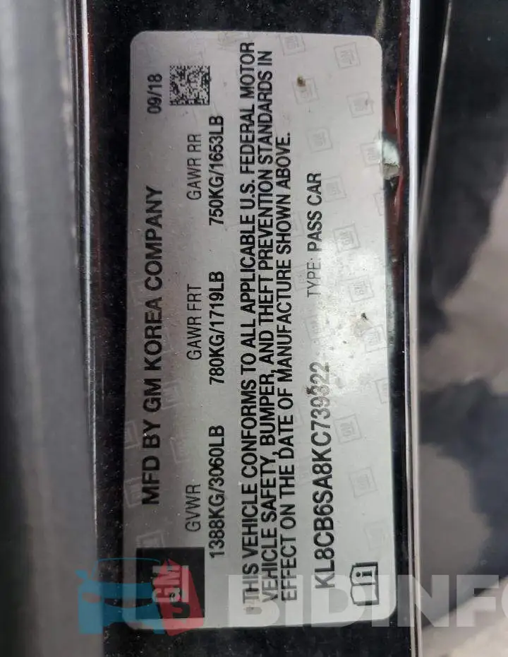 KL8CB6SA8KC739322 Photo# 13