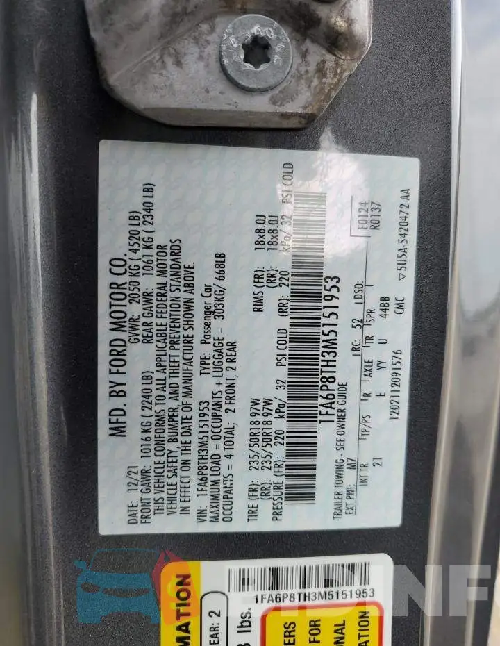1FA6P8TH3M5151953 Photo# 12