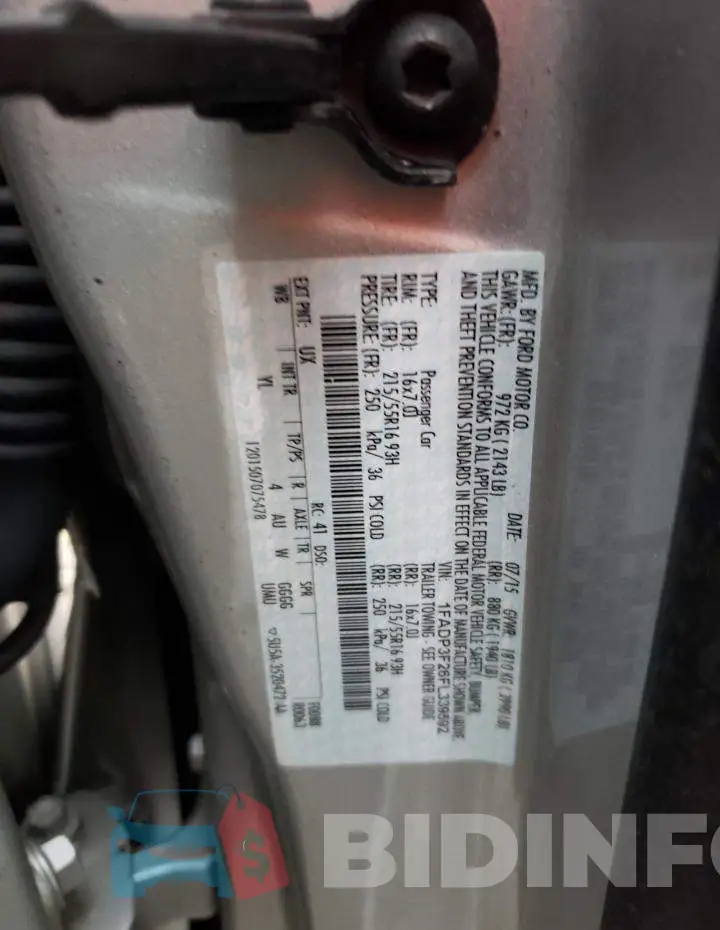 1FADP3F26FL339592 Photo# 12