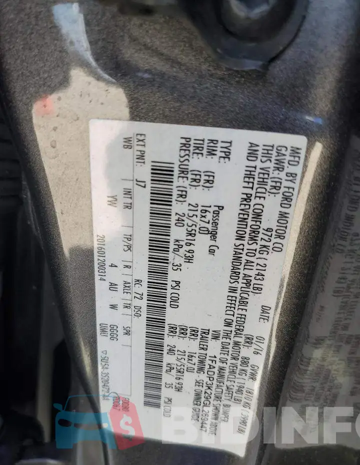 1FADP3K29GL269447 Photo# 12