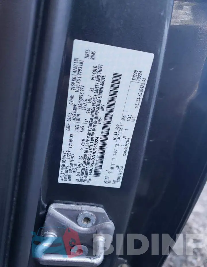 1FMCU9JD7HUB48024 Photo# 12