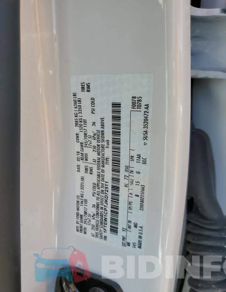 1FTEW1CP7JKD72511 Photo# 12