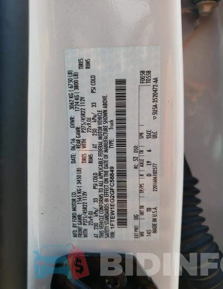 1FTEW1EG2GFC58849 Photo# 13