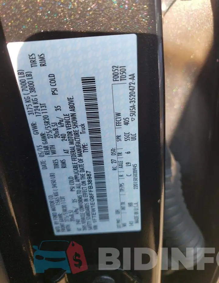 1FTEW1EG8FFB38987 Photo# 12
