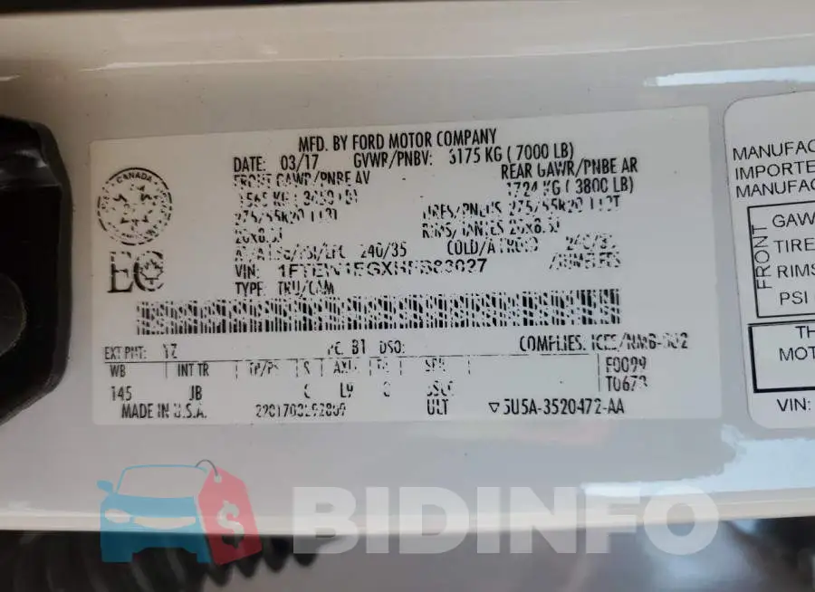 1FTEW1EGXHFB83027 Photo# 12
