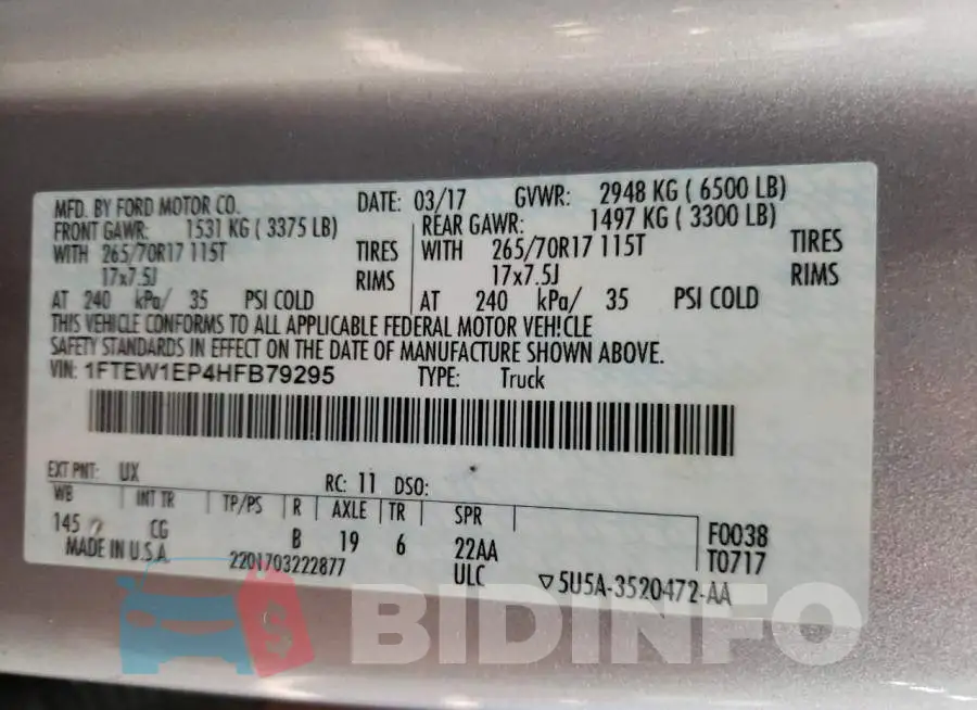 1FTEW1EP4HFB79295 Photo# 12