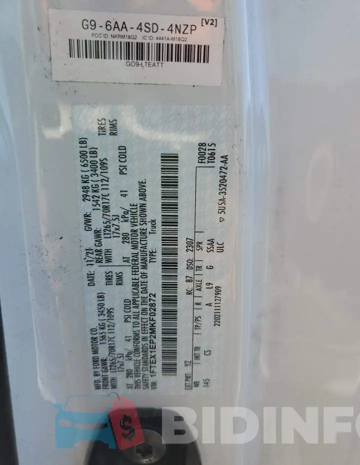 1FTEX1EP2MKF02872 Photo# 12