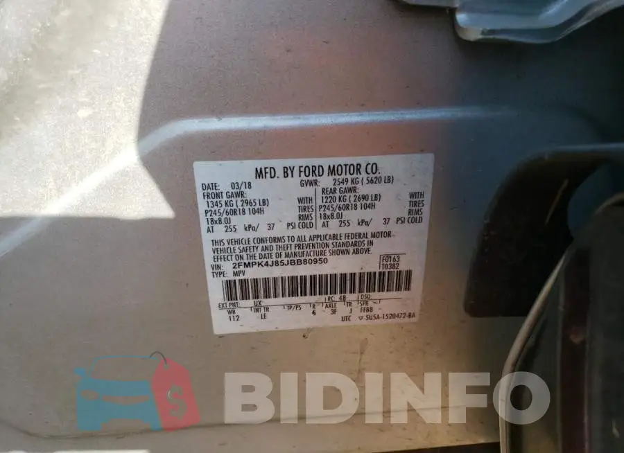 2FMPK4J85JBB80950 Photo# 13