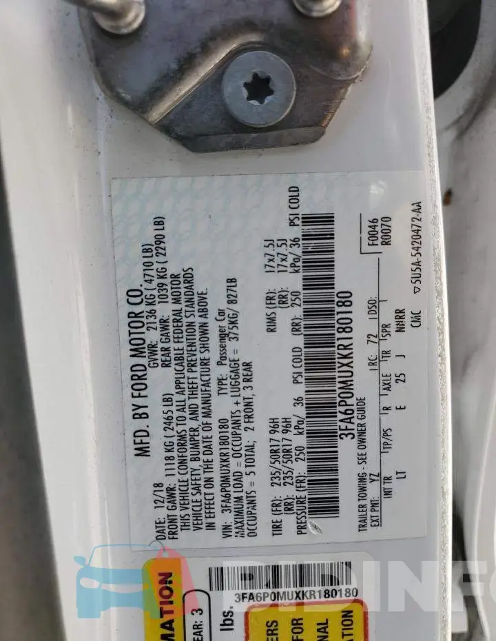 3FA6P0MUXKR180180 Photo# 12