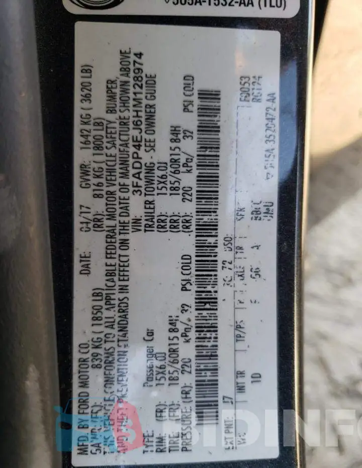 3FADP4EJ6HM128974 Photo# 13
