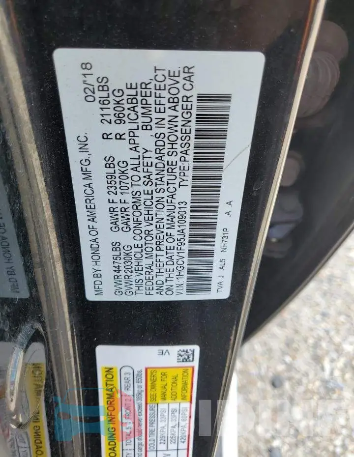 1HGCV1F95JA109013 Photo# 12