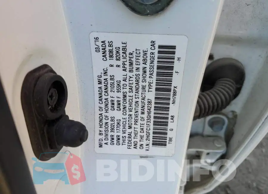 2HGFC1F33GH642387 Photo# 12