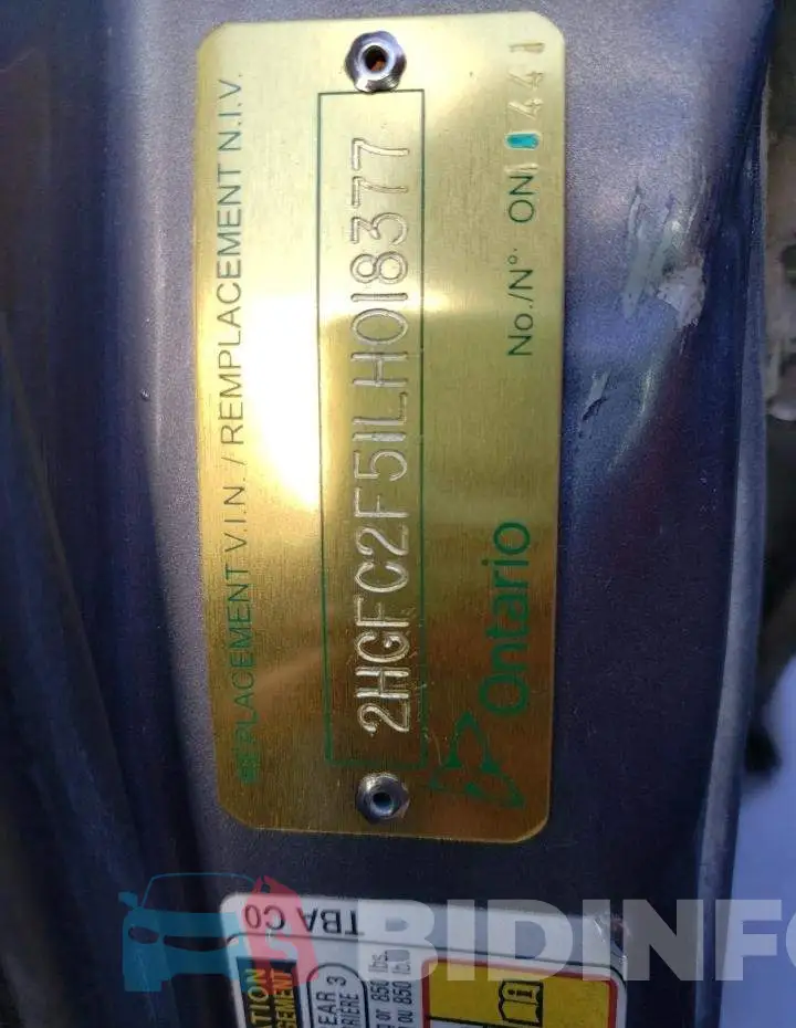 2HGFC2F51LH018377 Photo# 12