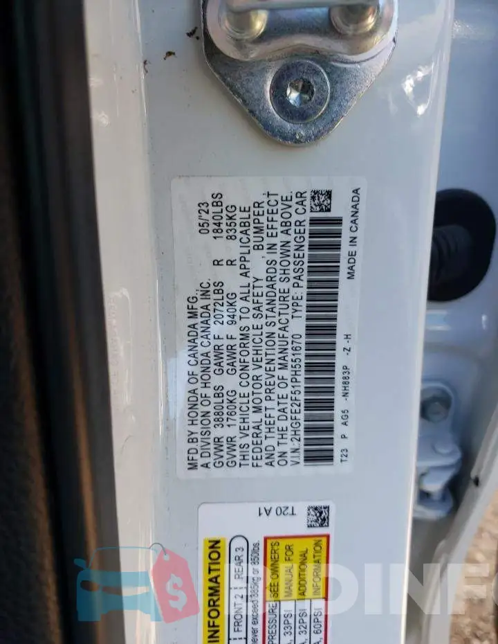 2HGFE2F51PH551670 Photo# 12