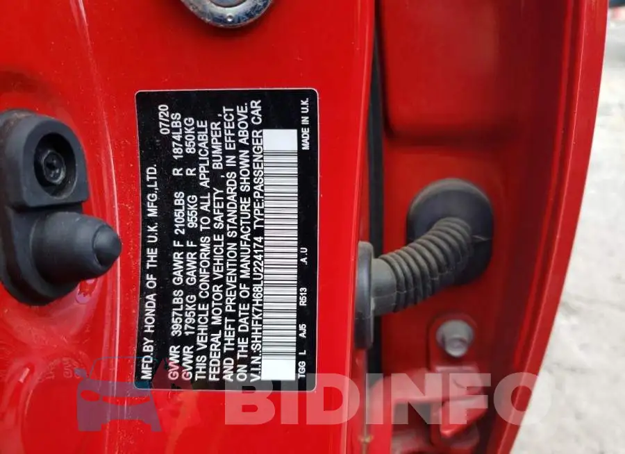 SHHFK7H68LU224174 Photo# 12