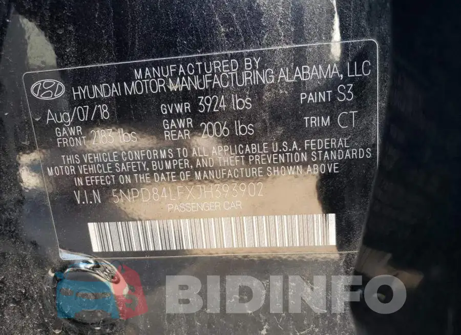 5NPD84LFXJH393902 Photo# 12
