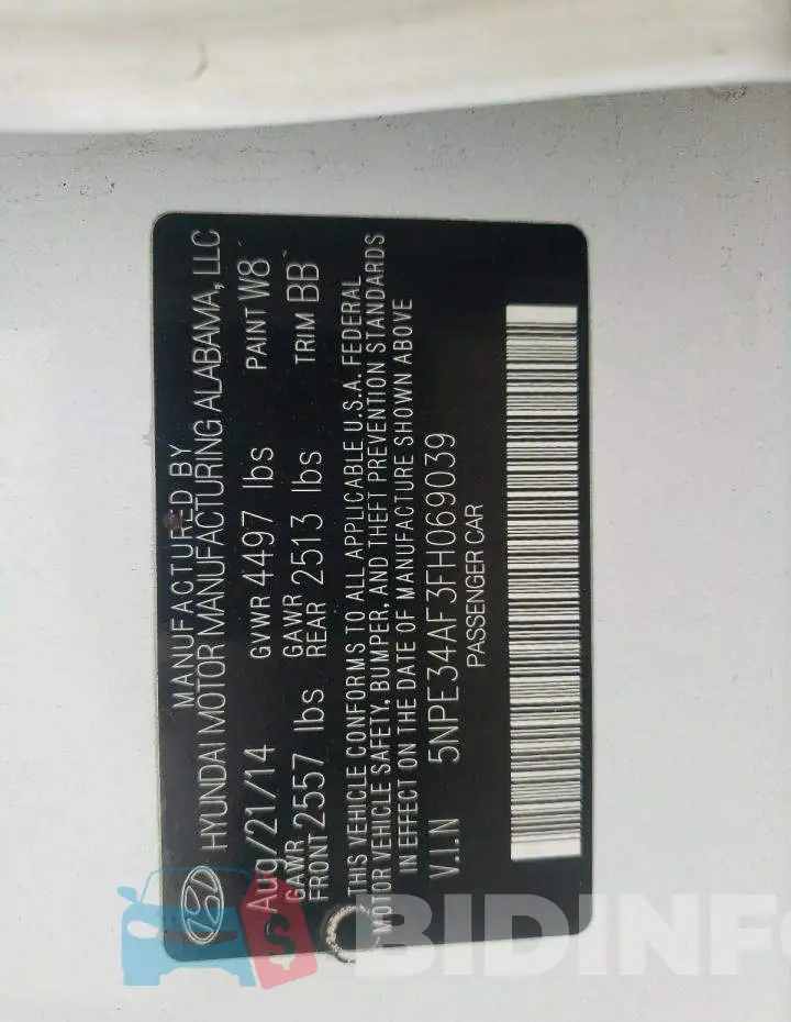 5NPE34AF3FH069039 Photo# 12