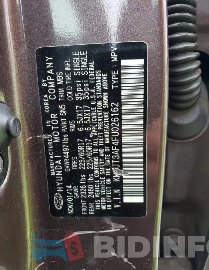 KM8JT3AF4FU026162 Photo# 12