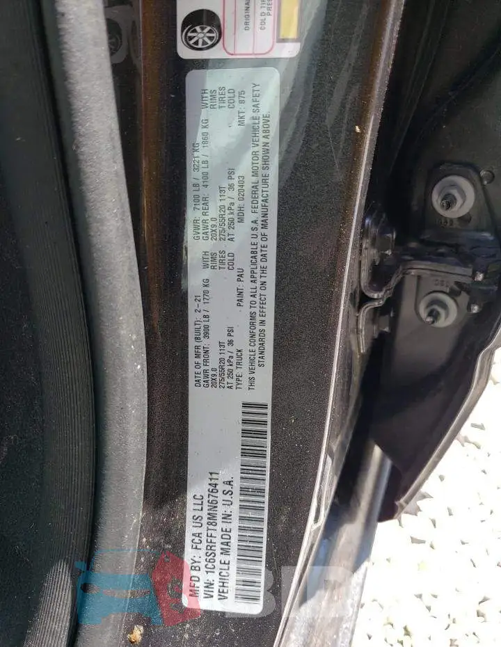 1C6SRFFT8MN676411 Photo# 12