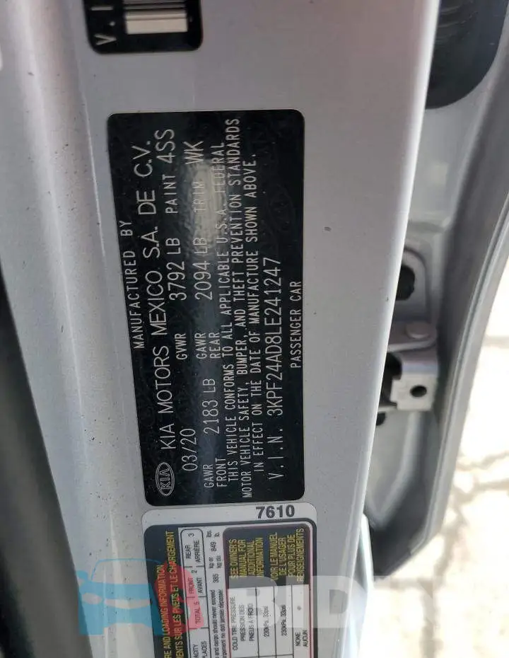 3KPF24AD8LE241247 Photo# 12