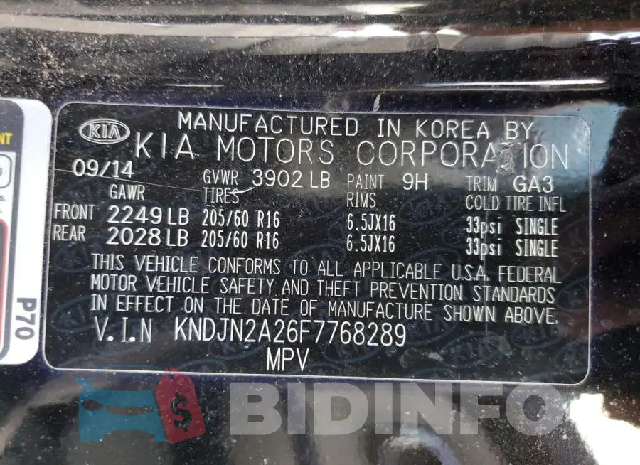 KNDJN2A26F7768289 Photo# 12