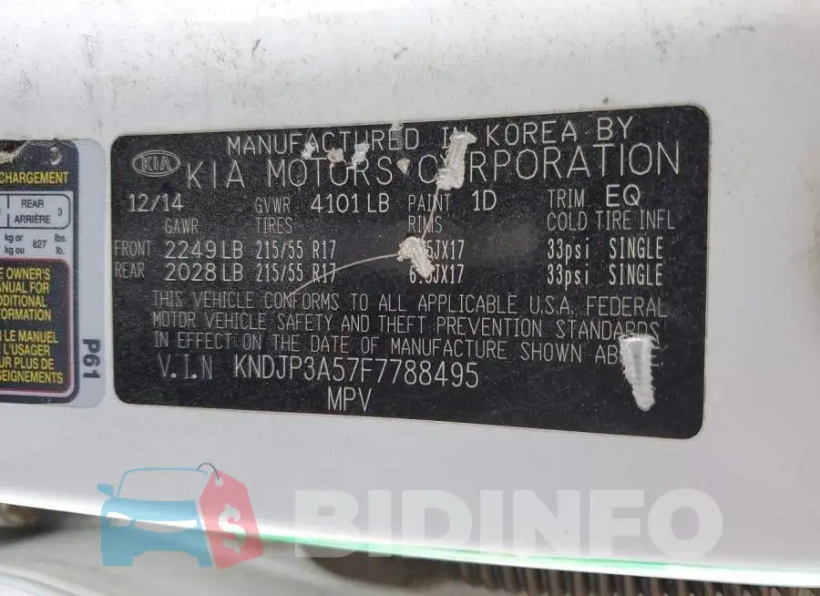 KNDJP3A57F7788495 Photo# 12