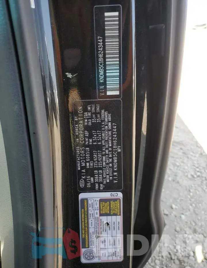 KNDMB5C18H6243447 Photo# 13
