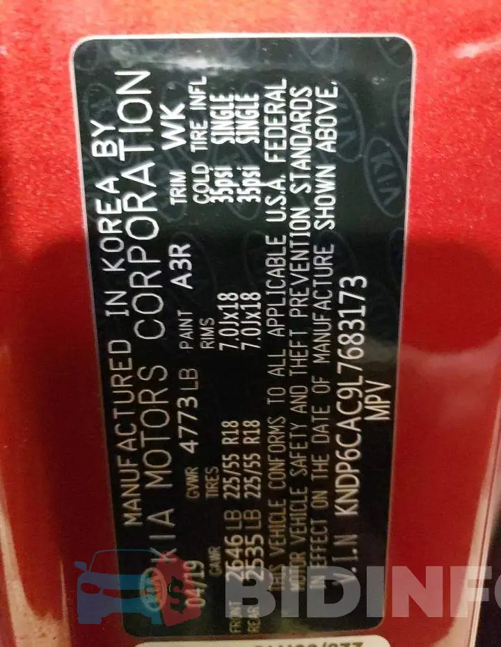 KNDP6CAC9L7683173 Photo# 13