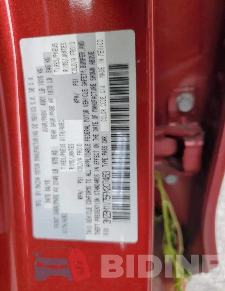 3MZBM1V75FM207463 Photo# 13