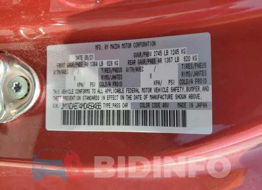 JM1NDAB74M0459466 Photo# 13
