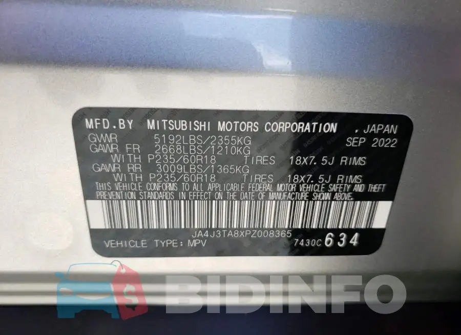 JA4J3TA8XPZ008365 Photo# 13