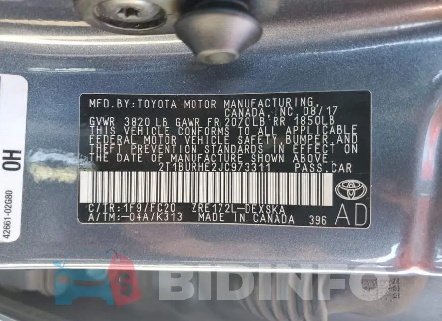 2T1BURHE2JC973311 Photo# 12