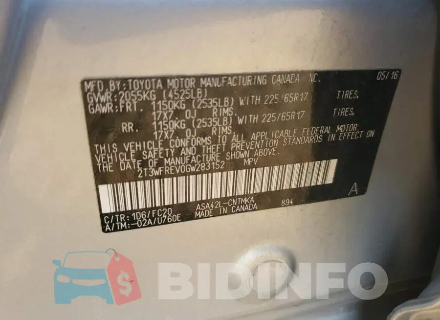 2T3WFREV0GW283152 Photo# 12