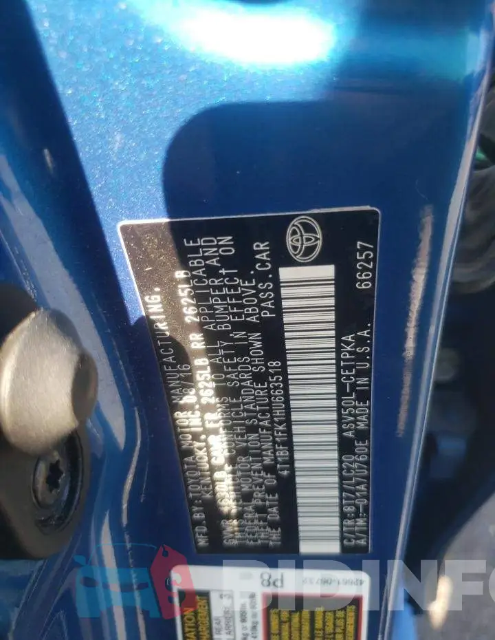 4T1BF1FK1HU663518 Photo# 12