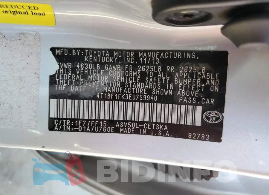4T1BF1FK3EU759940 Photo# 12