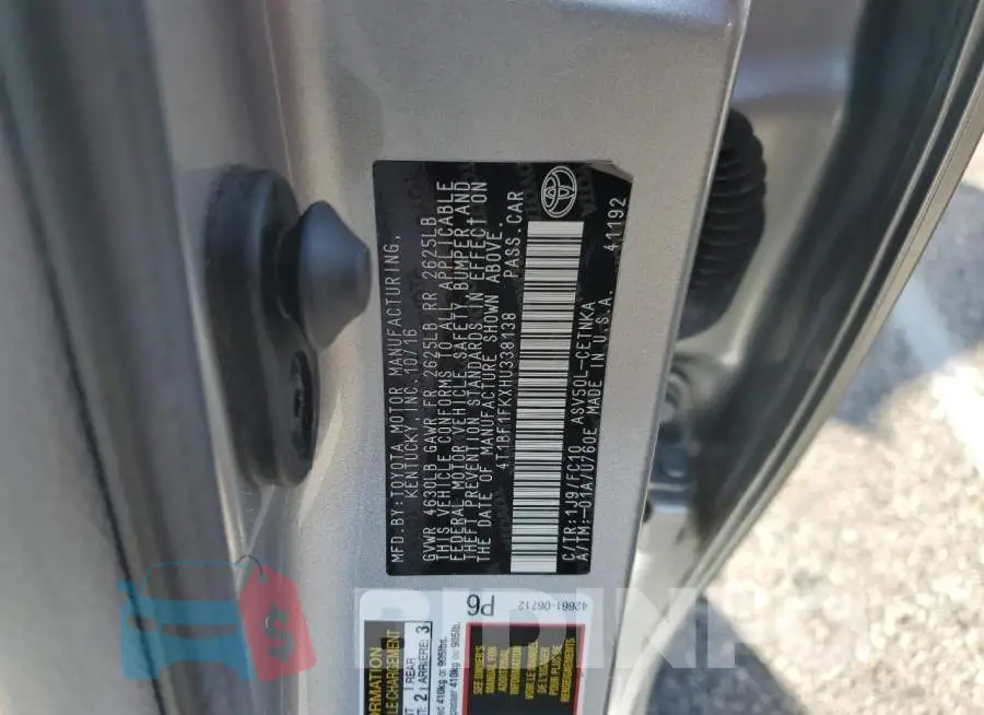 4T1BF1FKXHU338138 Photo# 13