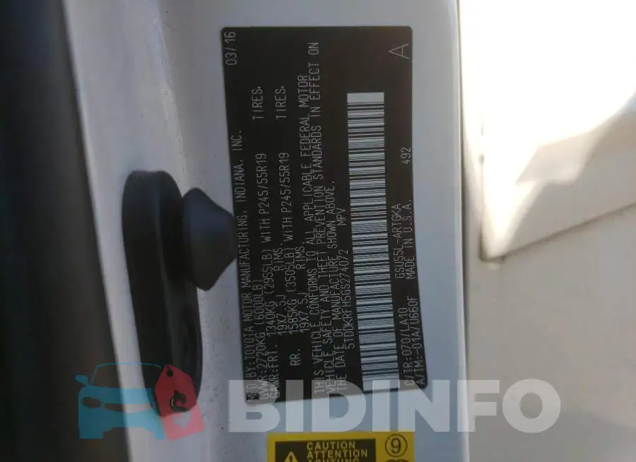 5TDDKRFH5GS274072 Photo# 13