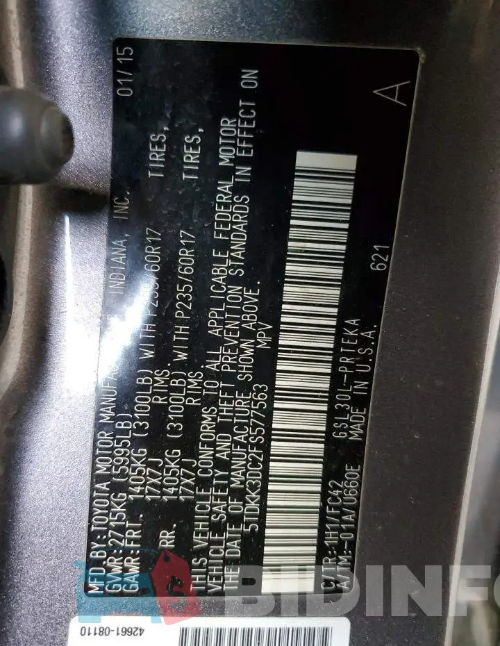 5TDKK3DC2FS577563 Photo# 14