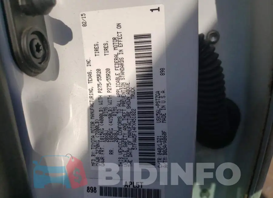 5TFAW5F14FX451822 Photo# 12