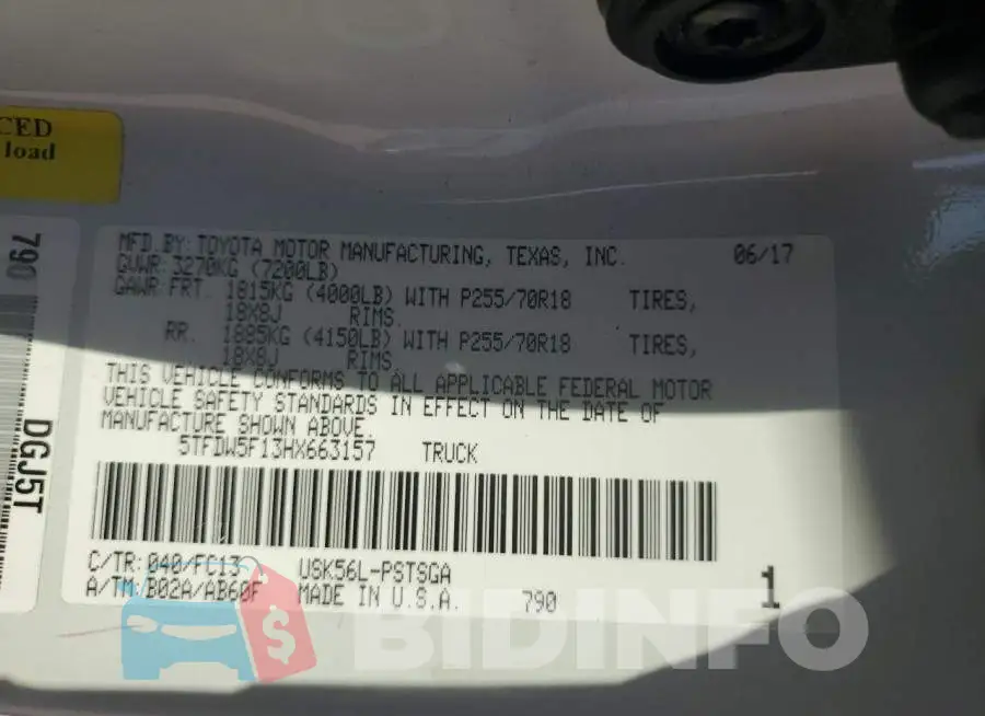 5TFDW5F13HX663157 Photo# 13