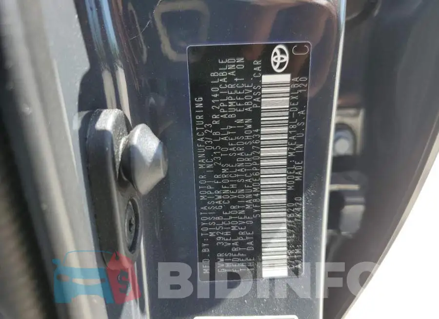 5YFB4MDE6PP027634 Photo# 12