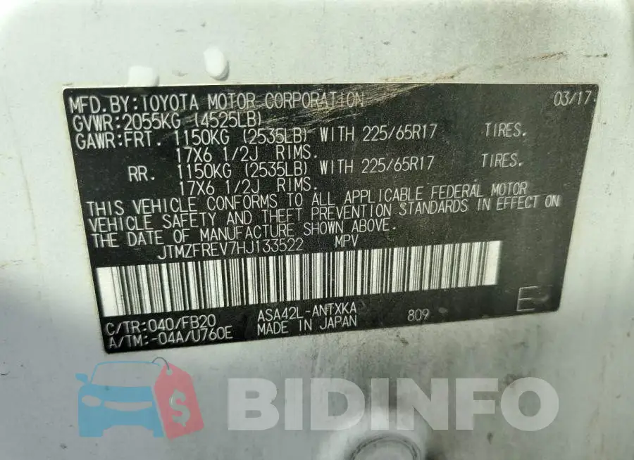 JTMZFREV7HJ133522 Photo# 13