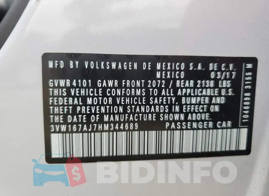 3VW167AJ7HM344689 Photo# 12