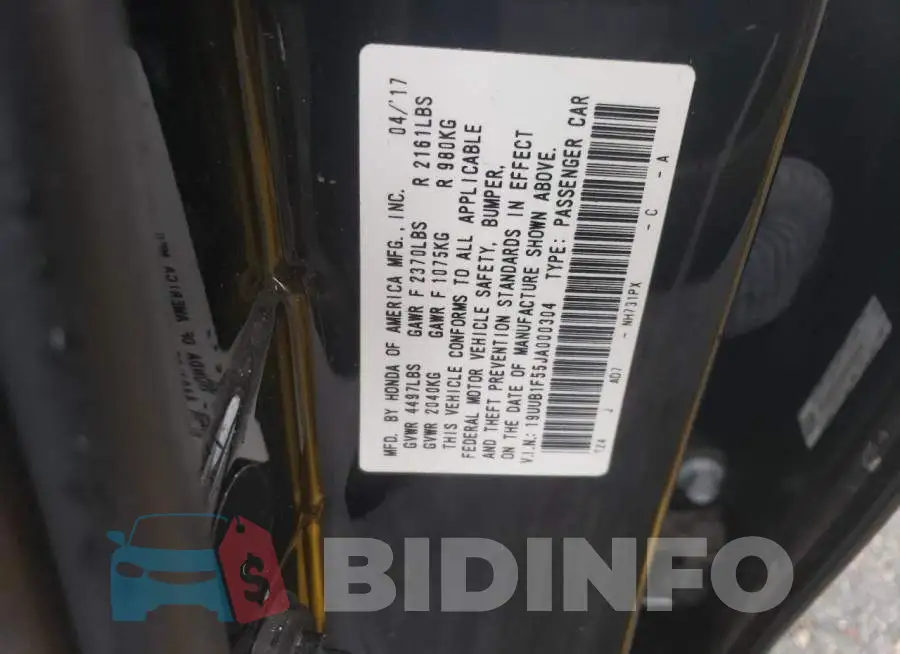 19UUB1F55JA000304 Photo# 12