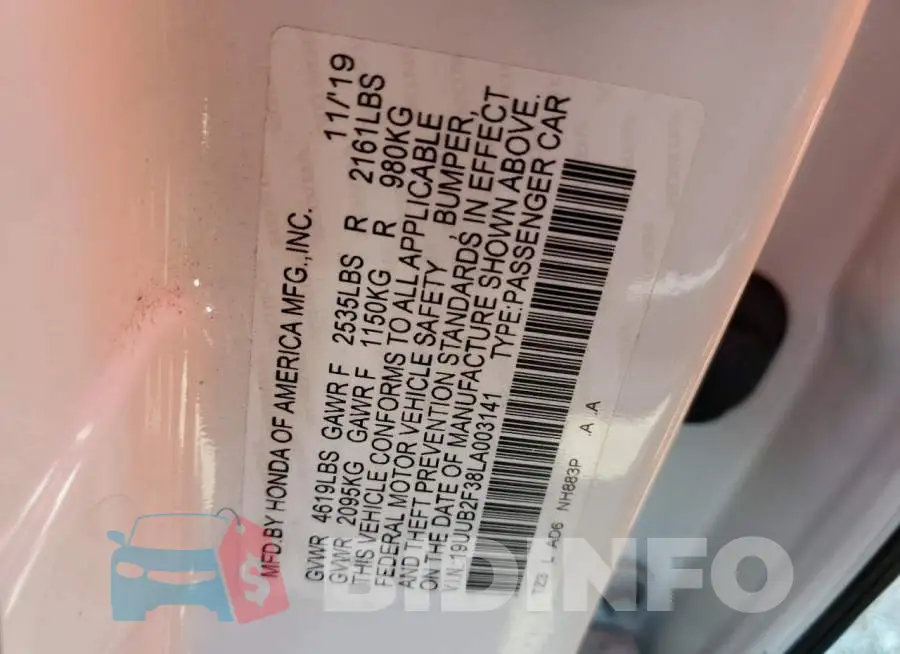19UUB2F38LA003141 Photo# 13