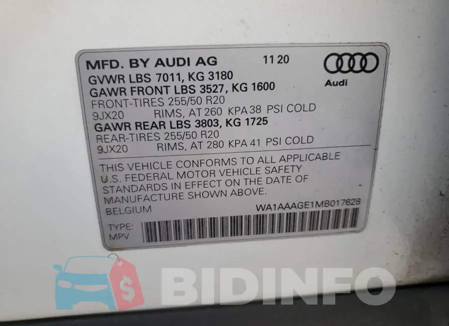 WA1AAAGE1MB017628 Photo# 13