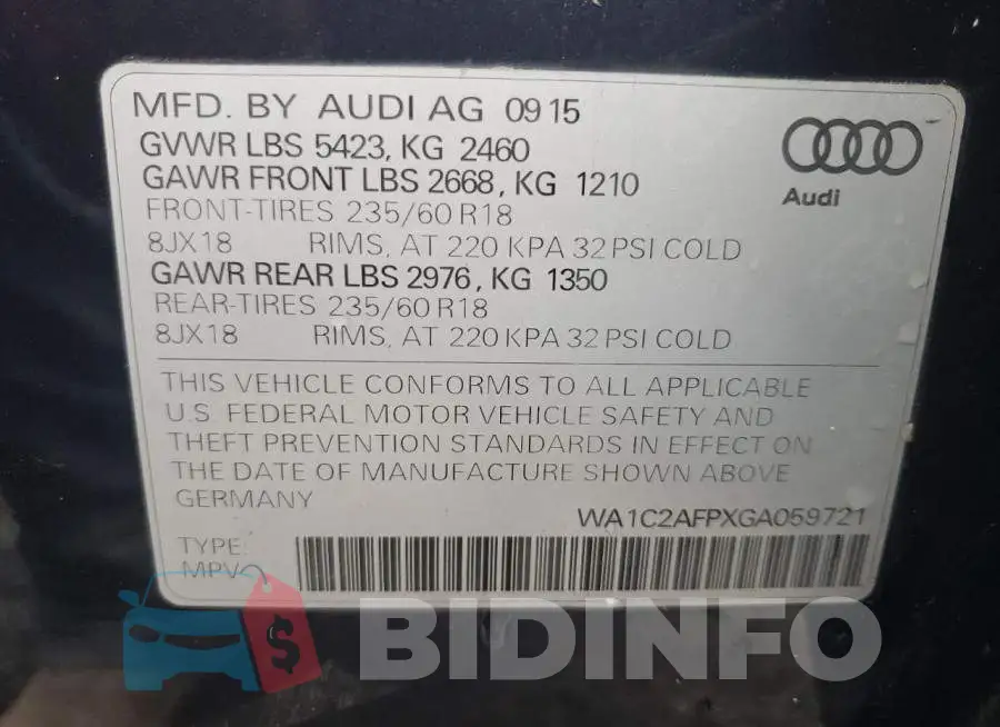 WA1C2AFPXGA059721 Photo# 13