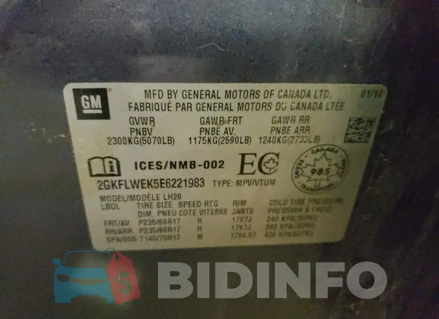 2GKFLWEK5E6221983 Photo# 13