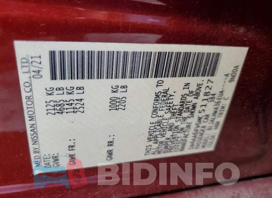 1N4AA6FV6MC511827 Photo# 12